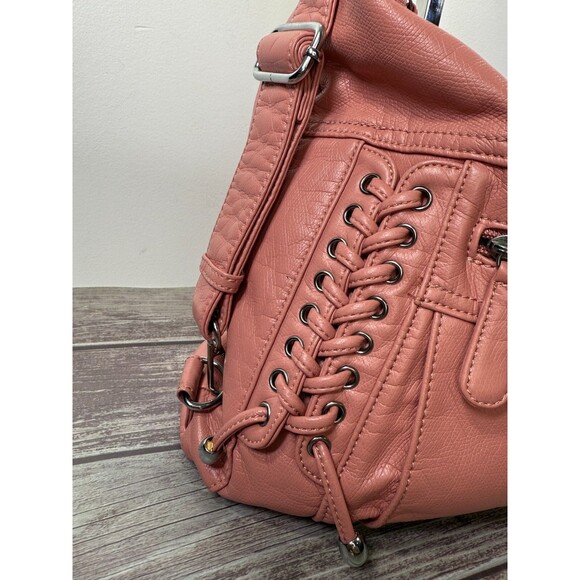 Pink and Silver Slouchy Shoulder Bag with Tassels - Picture 5 of 16